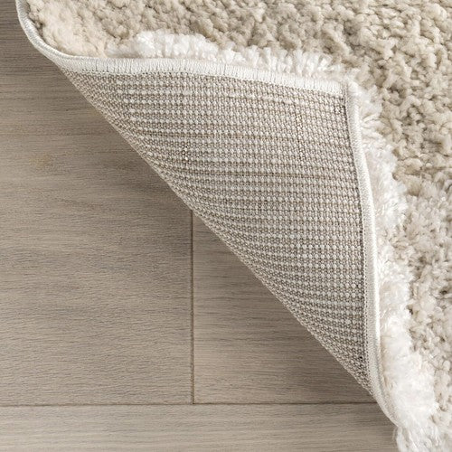 NEW West Elm White Cream Boho Tassel Geometric Shag Area Rug Carpet - 4' x 6'