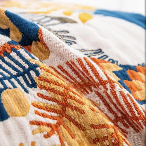 NEW Anthropologie XL Boho Bird Teal Queen / King Size Blanket Bedspread Quilt