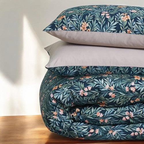 NEW Anthropologie Blue Paisley Boho King Bedding Duvet & Floral Sham Case Set