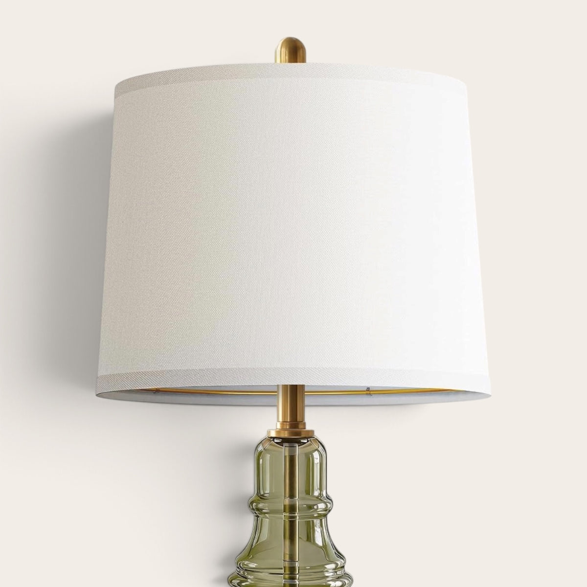 NEW Anthropologie Set of 2 Sage Green Glass Gold Boho Table Lamps Lighting - 22"