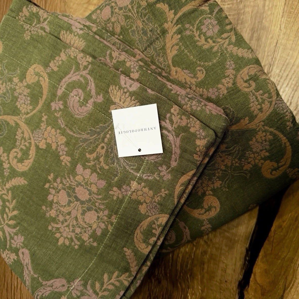 NEW Anthropologie Green Cotton Reversible Queen / King Bedding Duvet & Sham Set