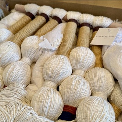 NEW Anthropologie Boho White Cotton Tassel Tapestry Woven Wall Hanging 22" x 27"