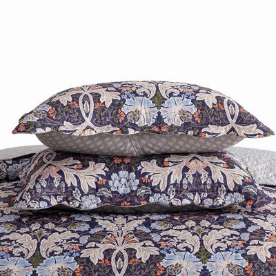 NEW Anthropologie Purple Floral Queen / King Quilt Bedspread Bedding & Sham Set