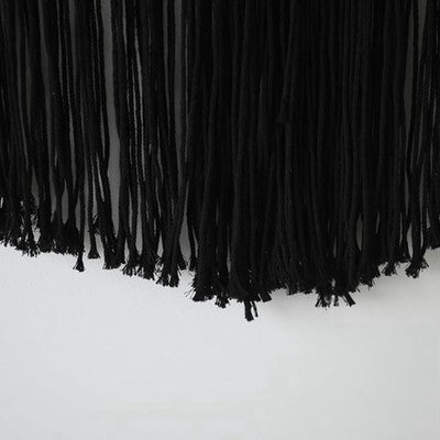 NEW Anthropologie XL Black Boho Beaded Tapestry Macrame Wall Hanging 57" x 43"