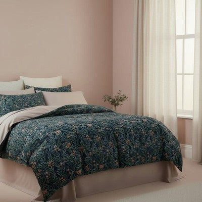 NEW Anthropologie Blue Paisley Boho King Bedding Duvet & Floral Sham Case Set