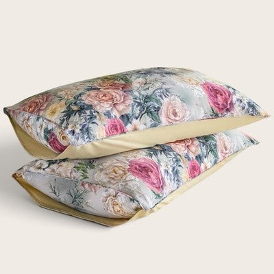 NEW Anthropologie Purple Rose Floral Boho 100% Cotton Duvet Bedding & Sham Set