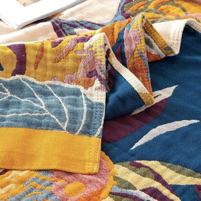 NEW Anthropologie Colorful Floral Cotton Bedspread Blanket & Sham Bedding Set
