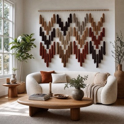 NEW Anthropologie XL Multicolor Boho Tassel Tapestry Macrame Wall Hanging 47x40