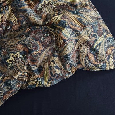 NEW Anthro Navy Blue Paisley Gold Boho Queen / King Size Bedding Duvet Sham Case