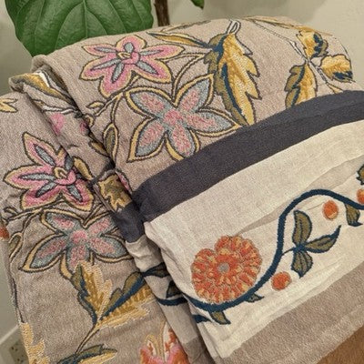 NEW Anthropologie Reversible Boho Bird Multicolor Queen / King Bedspread Blanket Quilt