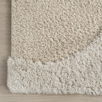 NEW West Elm White Cream Boho Tassel Geometric Shag Area Rug Carpet - 4' x 6'