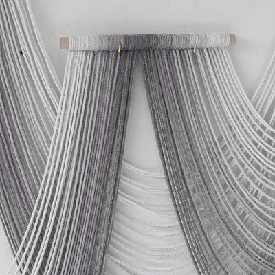 NEW Anthropologie XL Grey Dip Dyed Boho Tapestry Macrame Wall Hanging Art 82x46