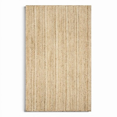 NEW West Elm XL Tan Boho Jute Woven Fiber Indoor Natural Area Rug Carpet 5' x 8'