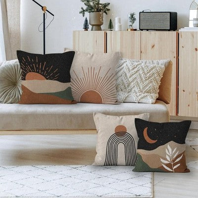 NEW Anthropologie (Set / 4) Boho Abstract Throw Pillow Cover Case Sham 18" x 18"