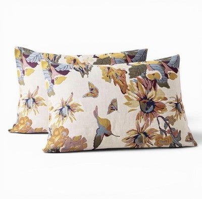 NEW Anthropologie Colorful Floral Cotton Bedspread Blanket & Sham Bedding Set