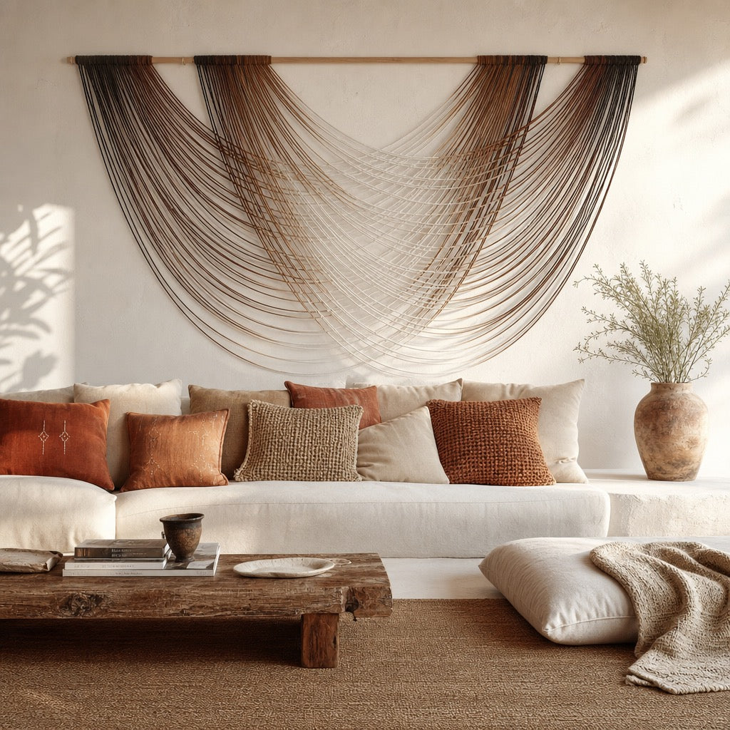 NEW Anthropologie XL Boho Tapestry Macrame Woven Dyed Yarn Wall Hanging - 60" L