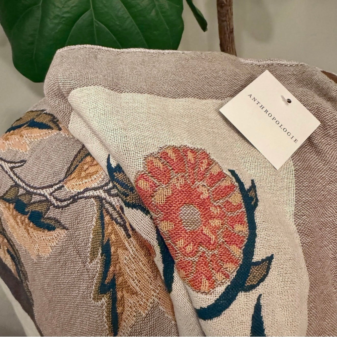 NEW Anthro XL Reversible Boho Bird Multicolor Queen / King Size Bedspread Quilt