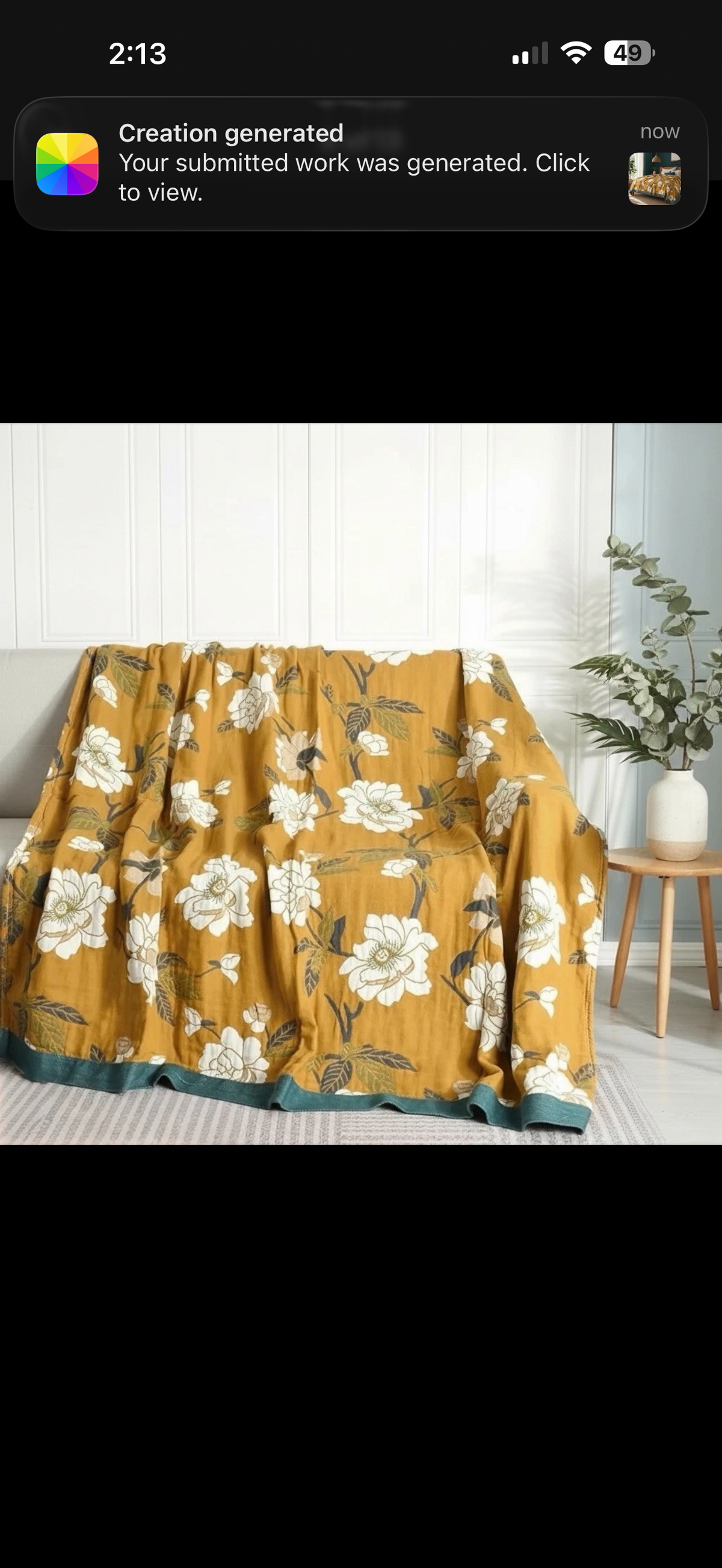 NEW Anthropologie Boho Orange & Teal Floral Throw Blanket Bedspread - 60" x 80"