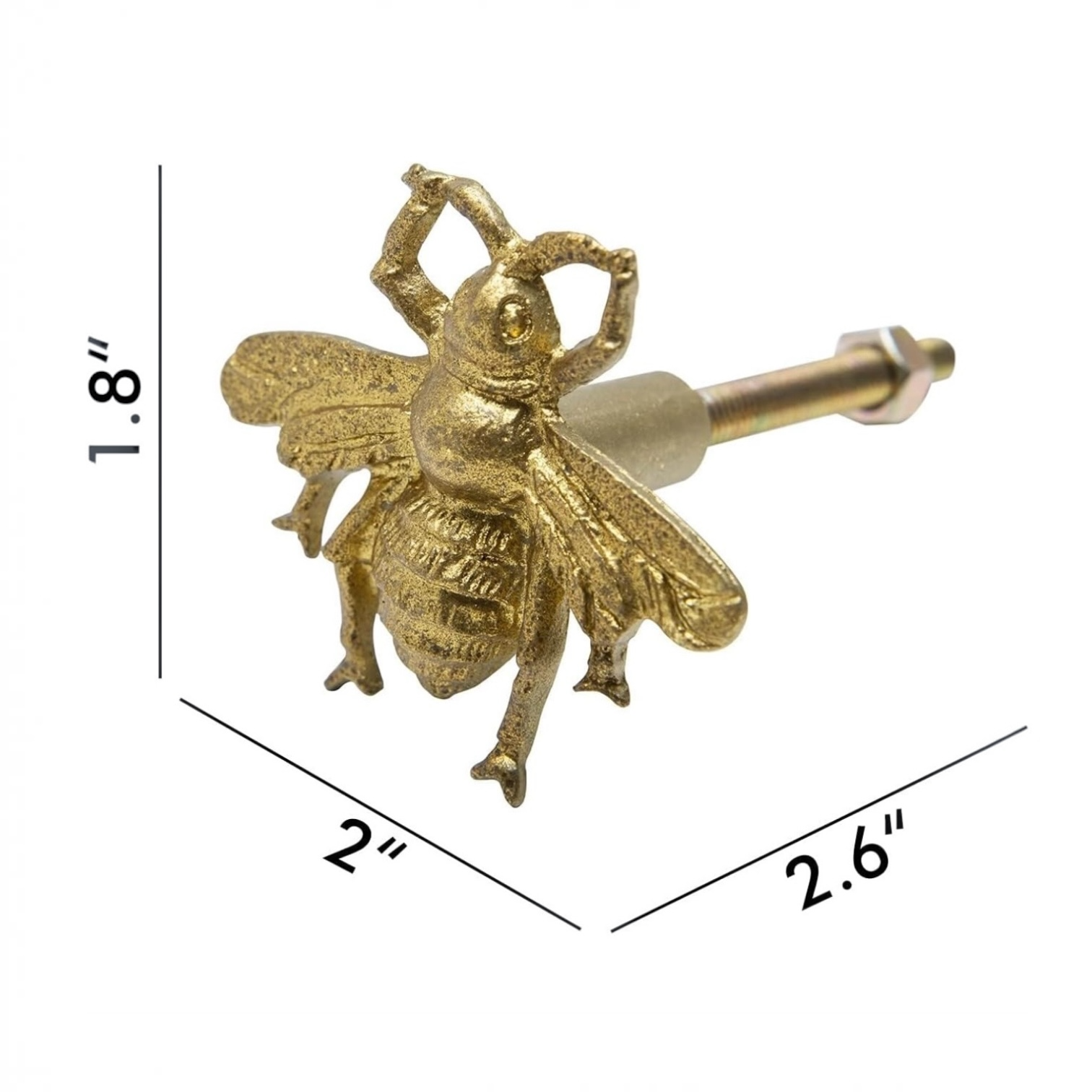 NEW Anthropologie (Set of 6) Gold Bee Boho Cabinet Knobs Drawer Pulls Hardware
