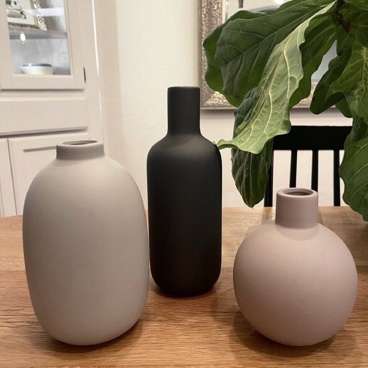 NEW West Elm Ceramic Multicolor Matte Boho Flower Vases (Set of 3) Home Decor