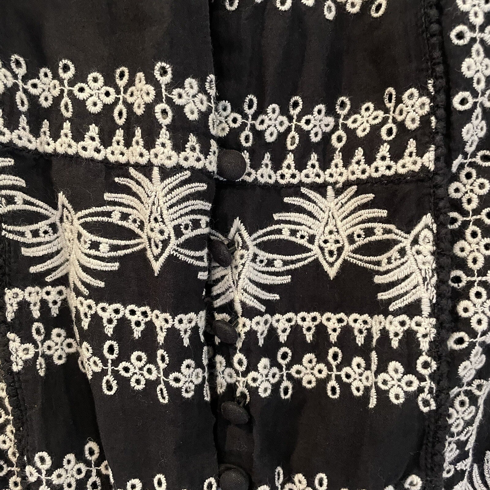 Free People / Rachel Zoe Black Embroidered Romper - Size 6 / Medium | $385