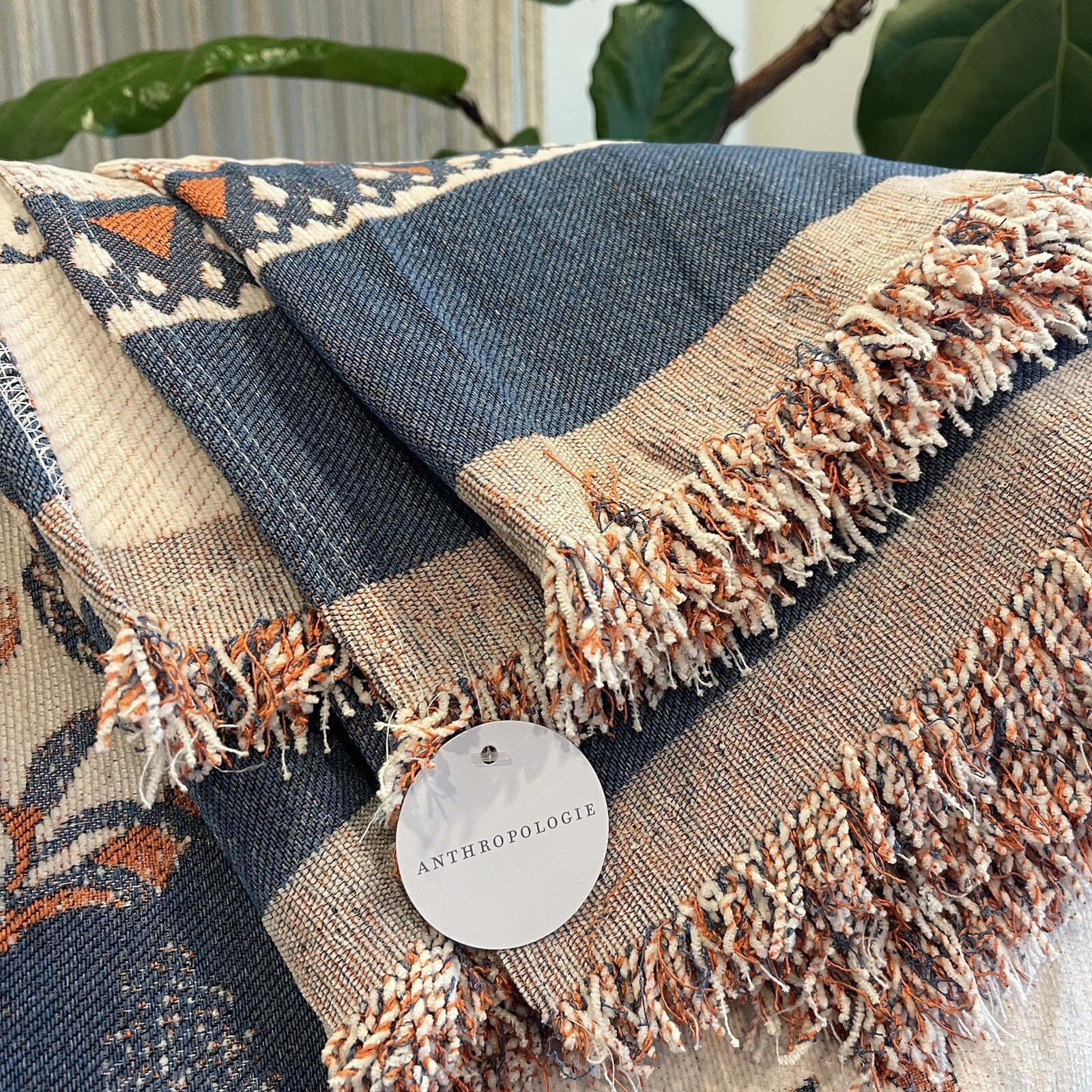 NEW XL Anthro Boho Queen Floral Throw Blanket Bedspread Quilt - 80" x 90"