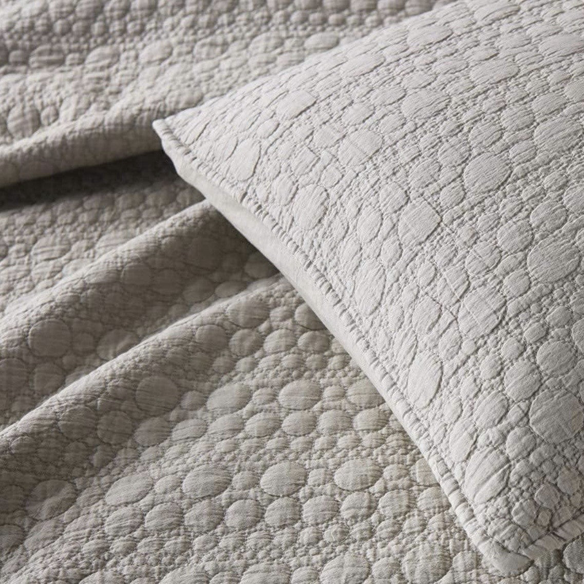 NEW West Elm Beige Stone Print Ultra Soft Queen King Bedding Bedspread Sham Set