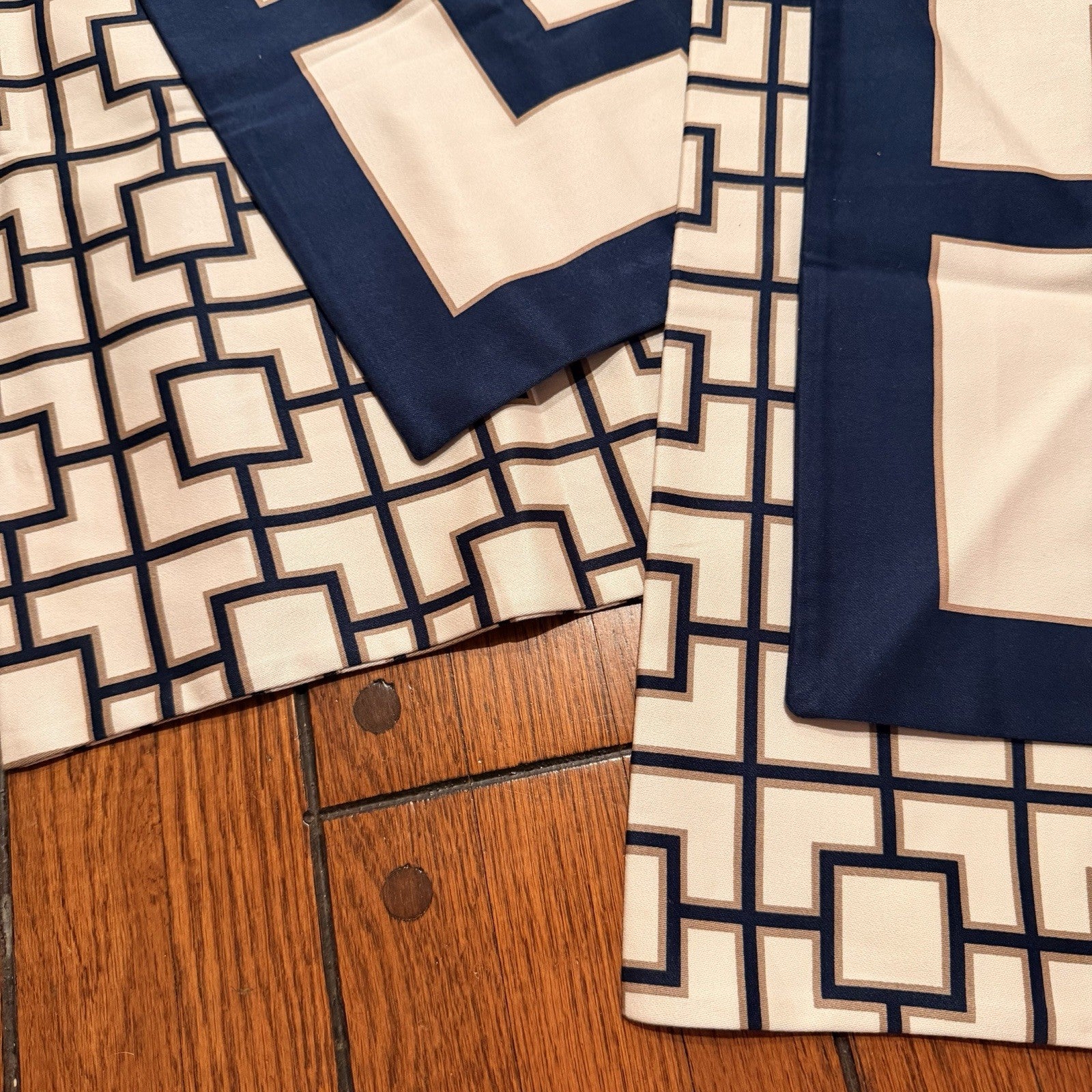 NEW West Elm (Set 4) Navy Blue Geometric Boho Throw Pillow Cover Shams 20" & 16"