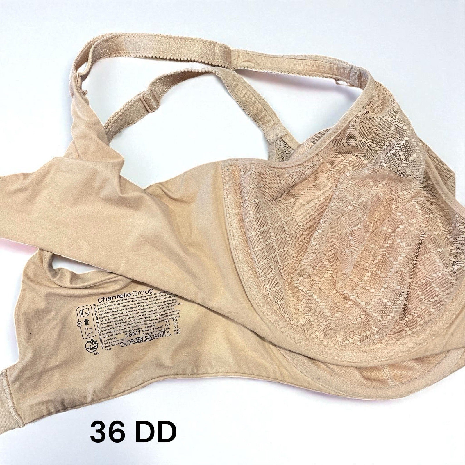 Chantelle Bra Bundle Set of 4 Nude Demi Underwire Brad Lot - Size 34DDD 36 DD