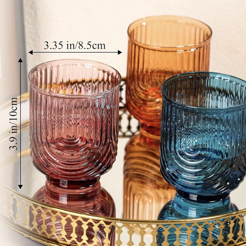 NEW West Elm (Set of 6) Colorful Stemless Wine Water Glasses Drinkware Bar Cups