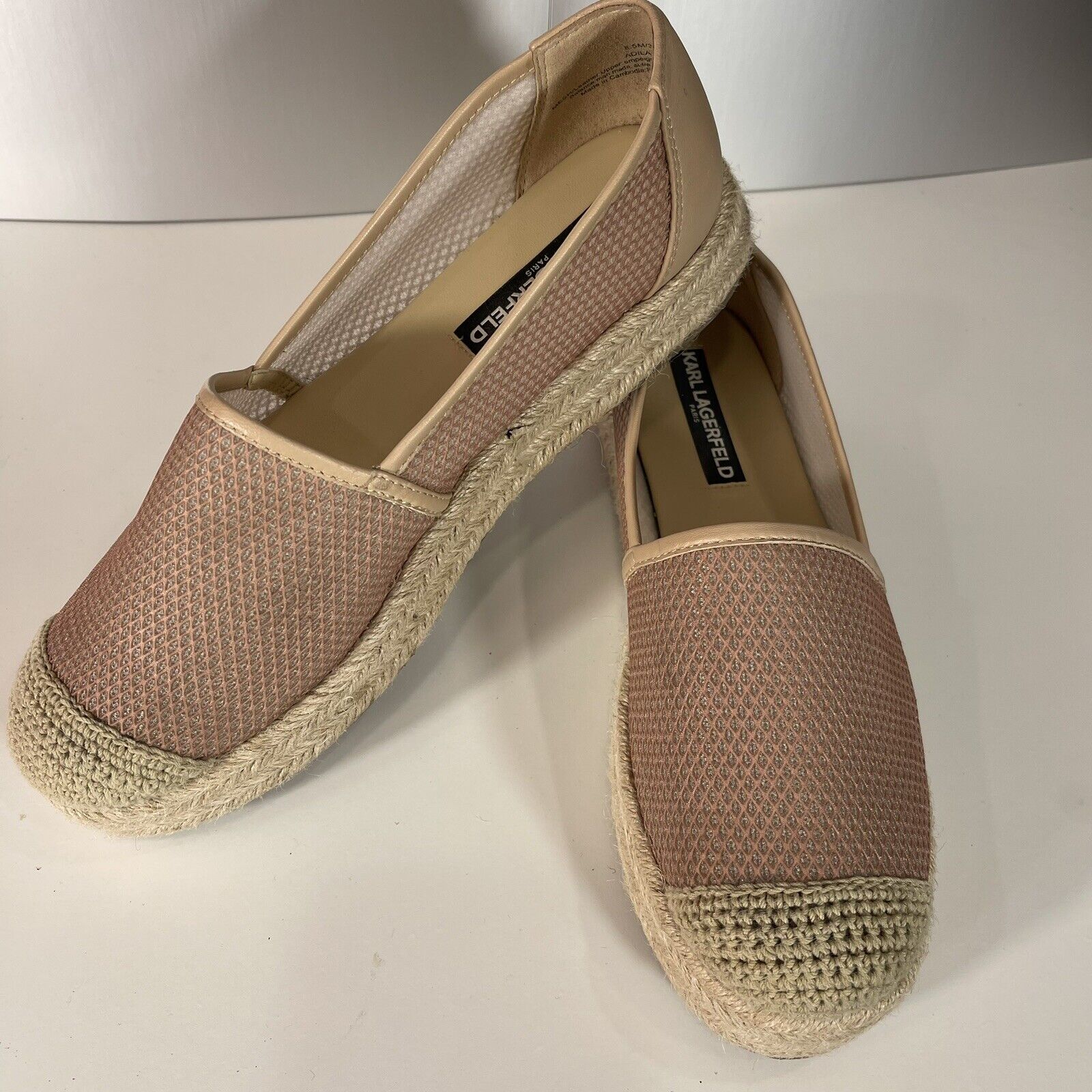 Karl Lagerfeld Adila Espadrille Slip-on Sandal Shoes | Nude Size 39 / 8.5