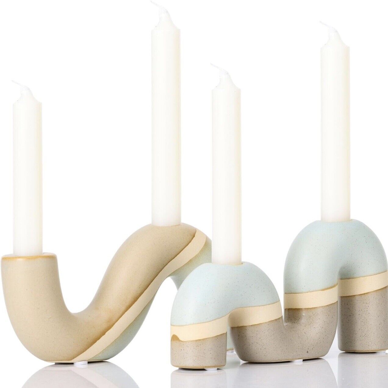 NEW Anthropologie Boho Tapered Candlestick Candle Holder Candelabra - Set of 2
