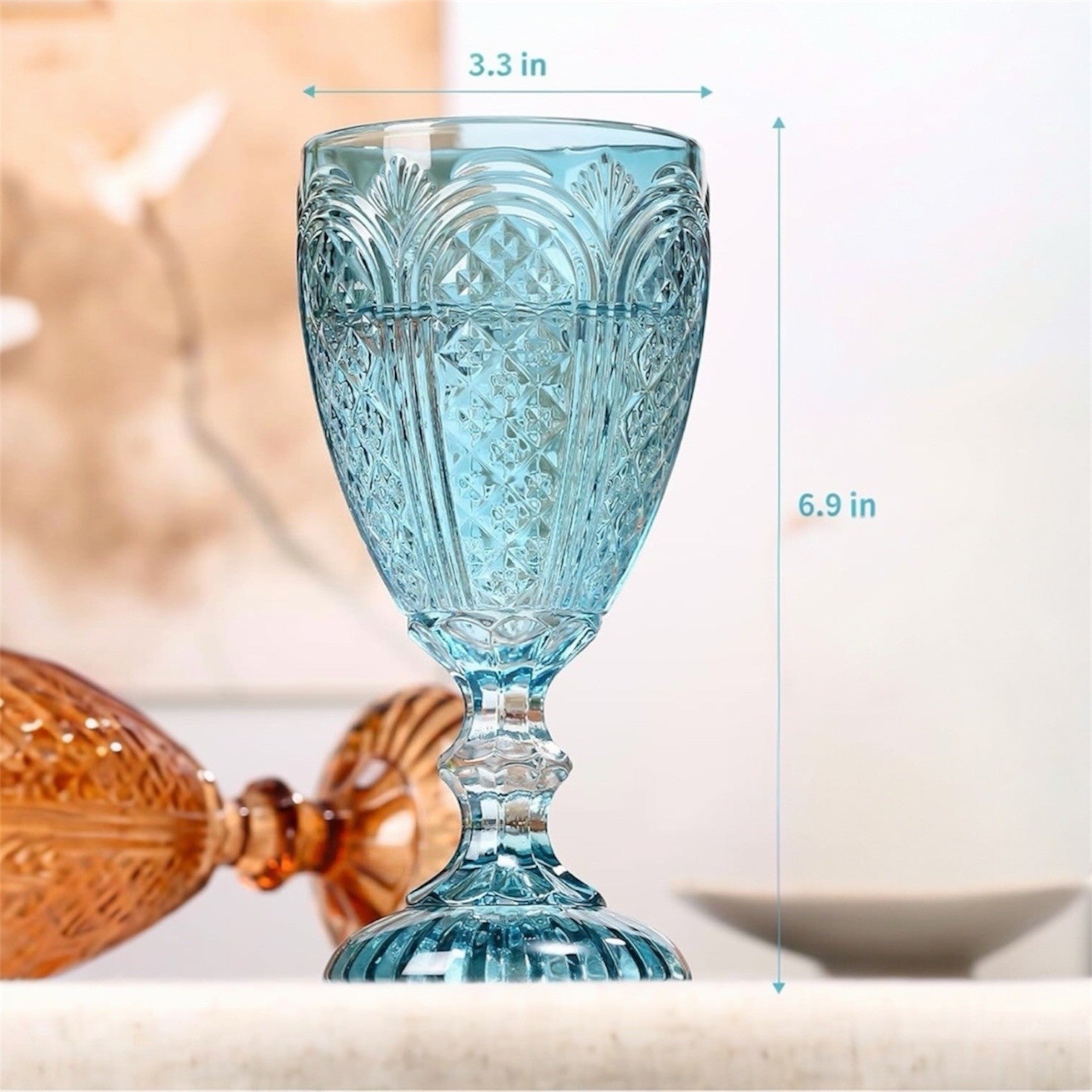 NEW West Elm (Set of 6) Colorful Stemmed Wine Water Glasses Drinkware Bar Cups