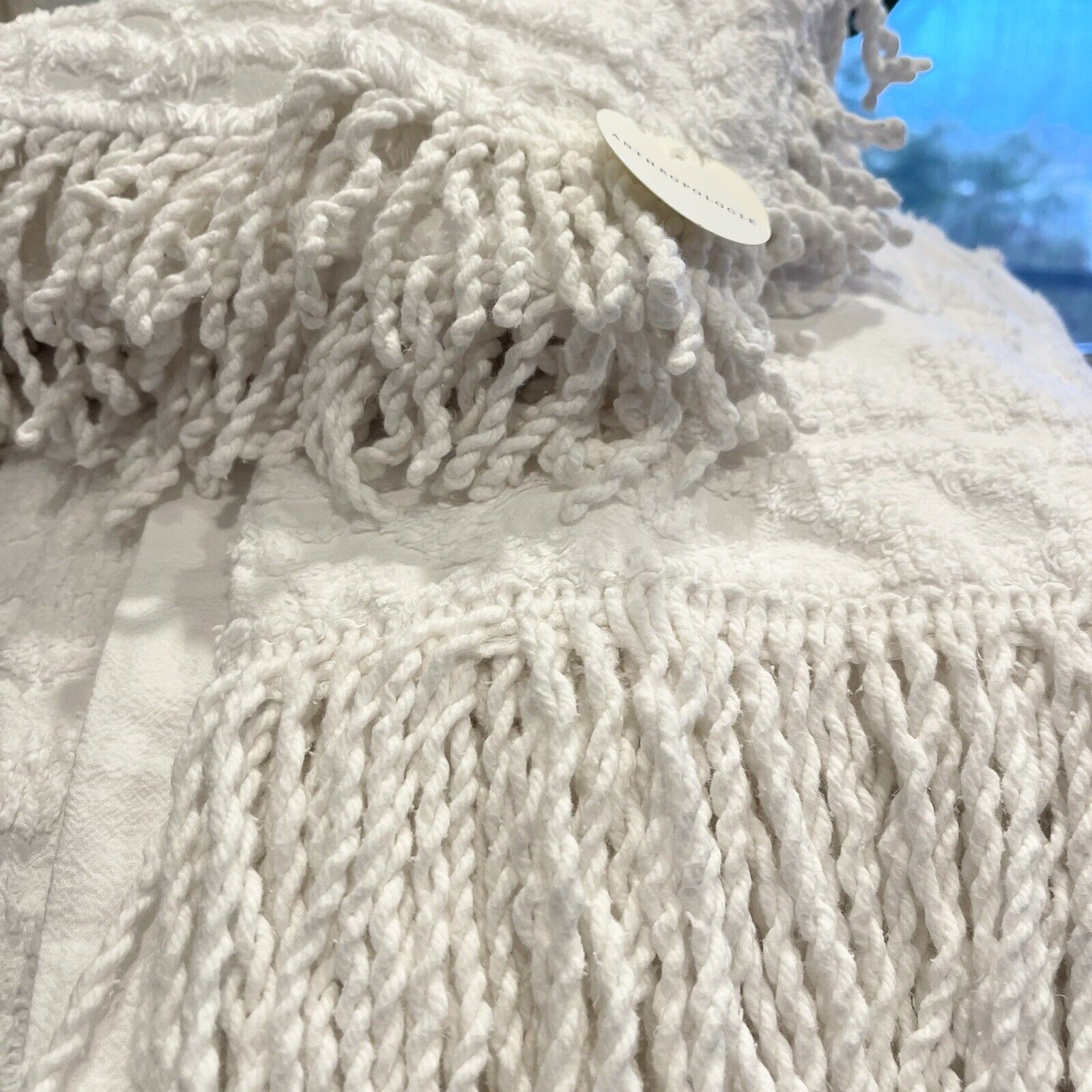 New Anthropologie White Queen King Damask Quilt Bedspread Blanket & Sham Set