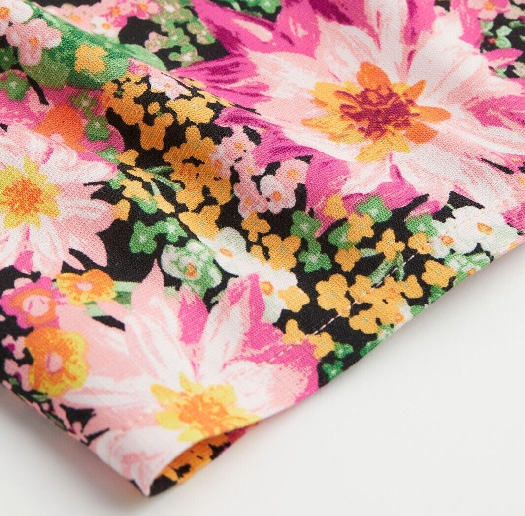 NEW Free People Boho Floral Stretch Crop Top & Mini Skirt Set - Size Medium