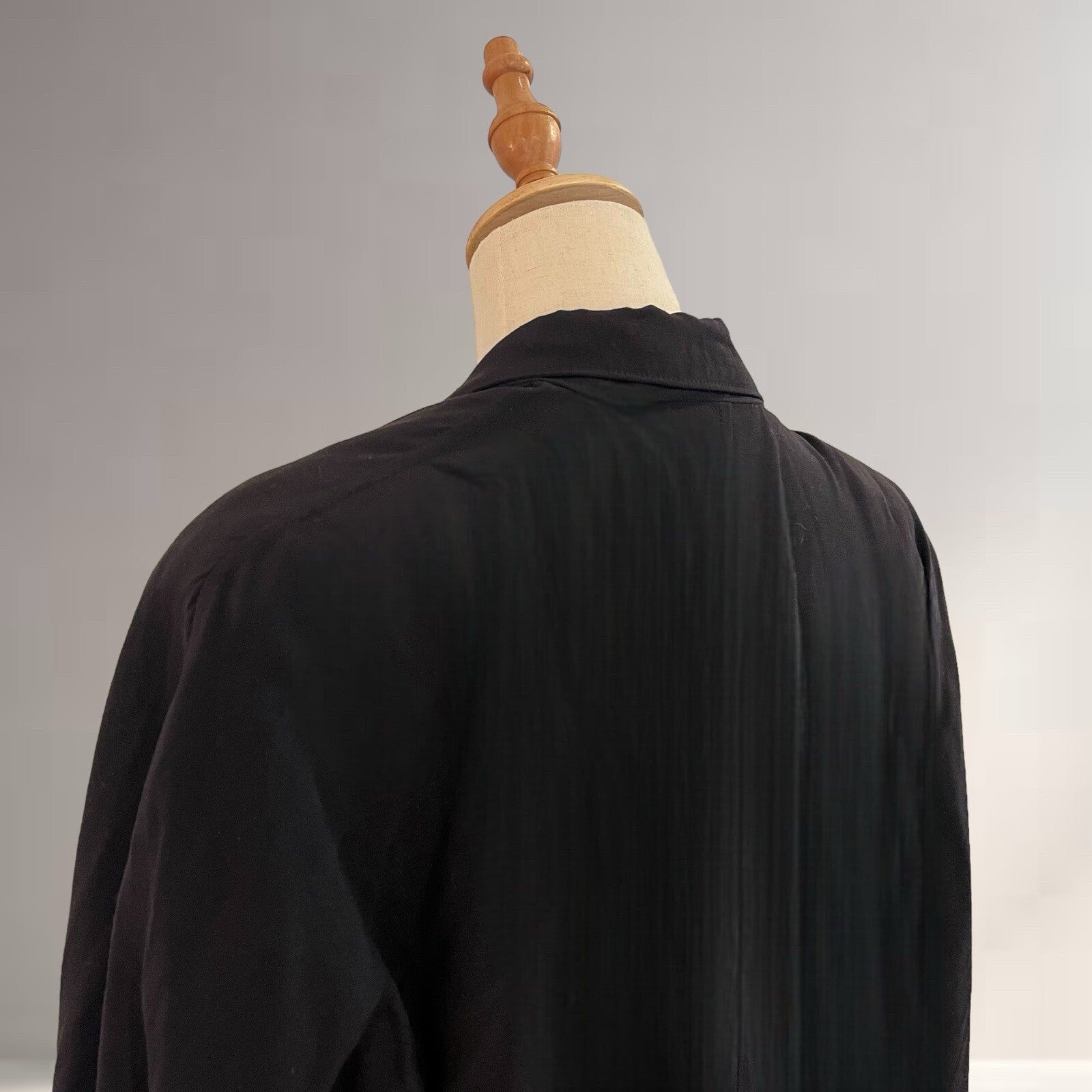 Vintage Yohji Yamamoto Black Linen Long Trench Coat Jacket Japan - Size Medium