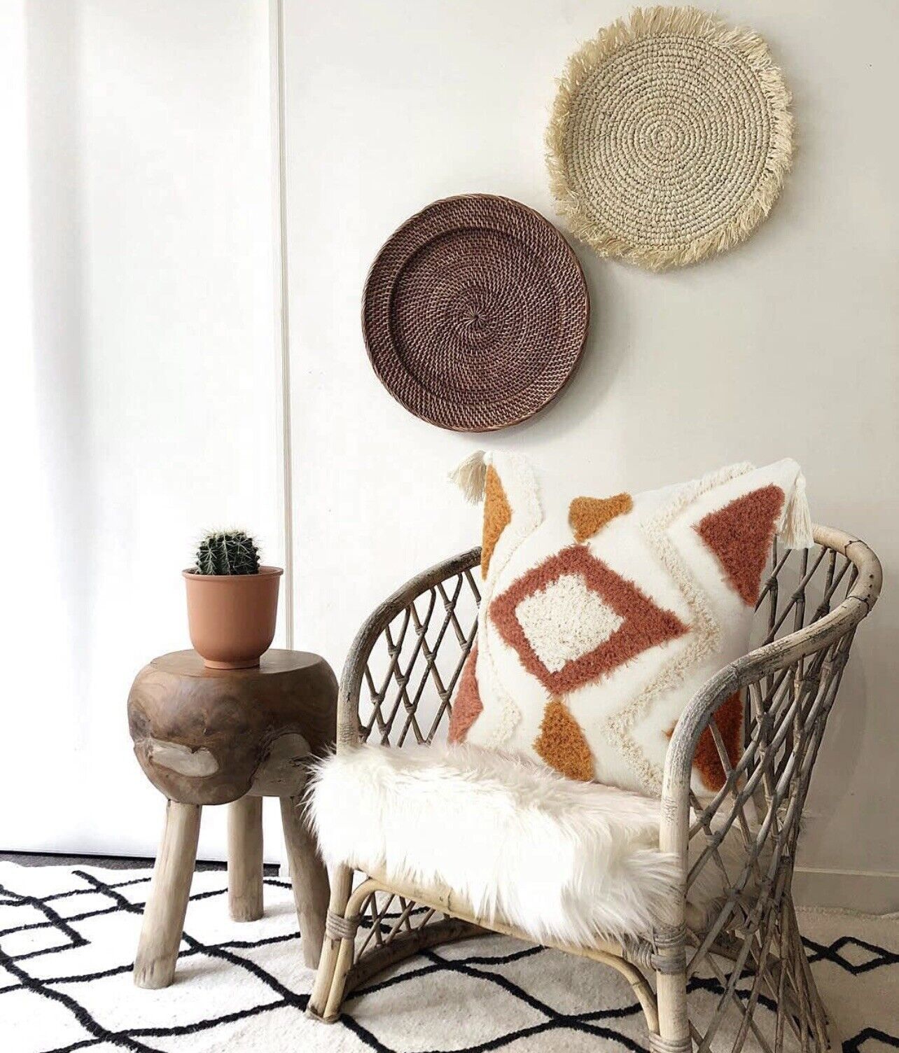 New Anthropologie Boho Abstract Tassel Throw Pillow Case Cover Sham - 18" x 18"