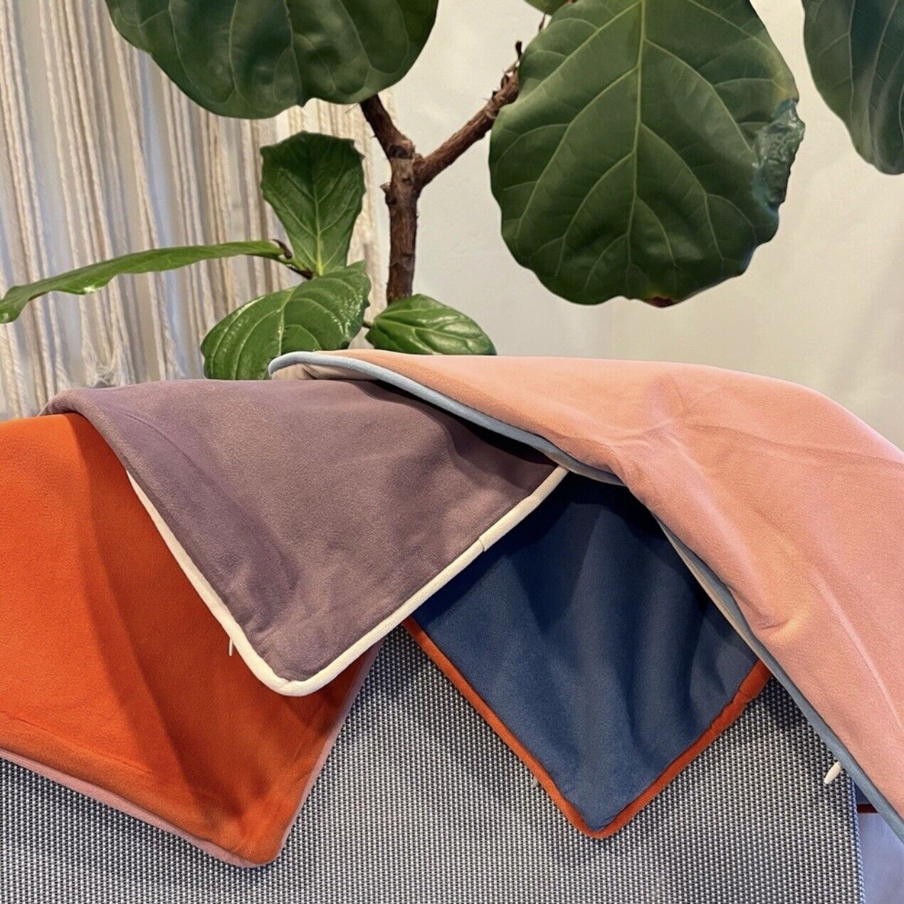 New Anthropologie (Set 4) Boho Velvet Throw Pillow Covers Cases Shams | 20 x 20