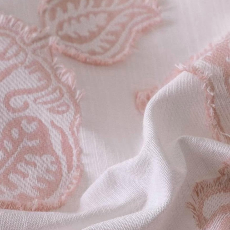 NEW Anthropologie Pink Embroidered Floral Jacquard Cotton Bedding Duvet Sham Set