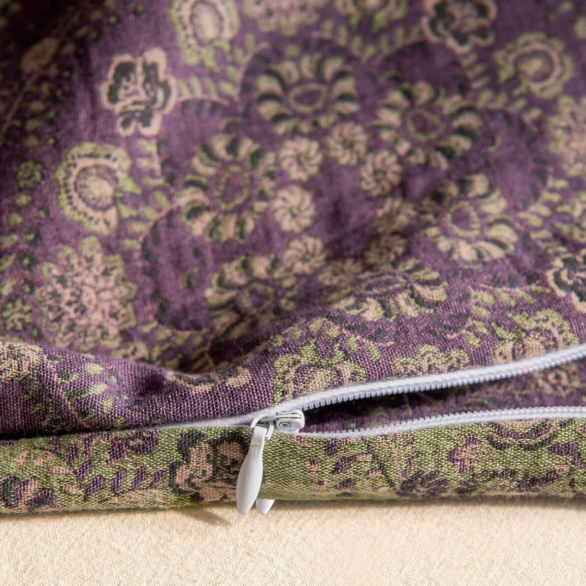NEW West Elm Purple Muslin 100% Cotton Boho Queen King Bedding Duvet & Sham Case