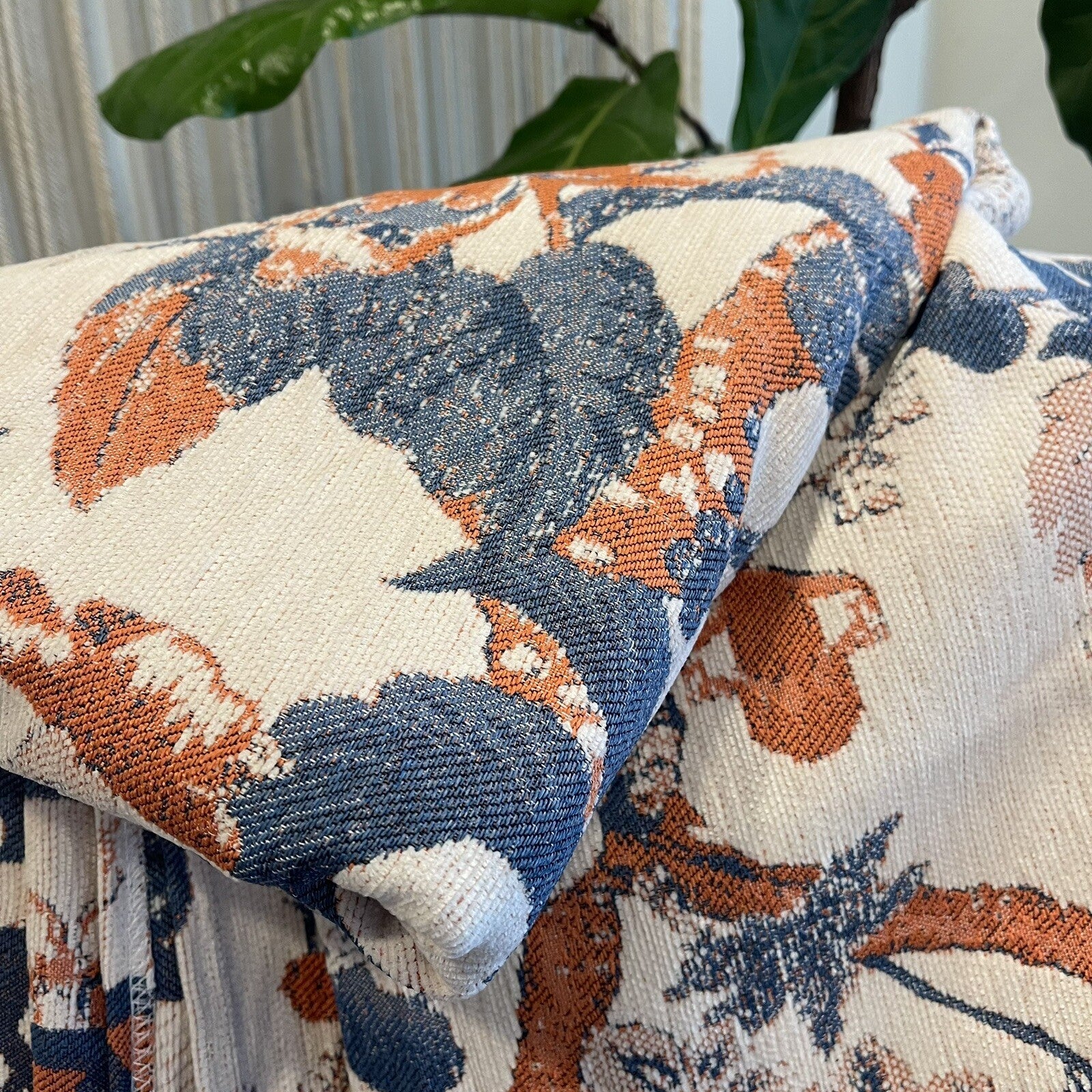 NEW XL Anthro Boho Queen Floral Throw Blanket Bedspread Quilt - 80" x 90"
