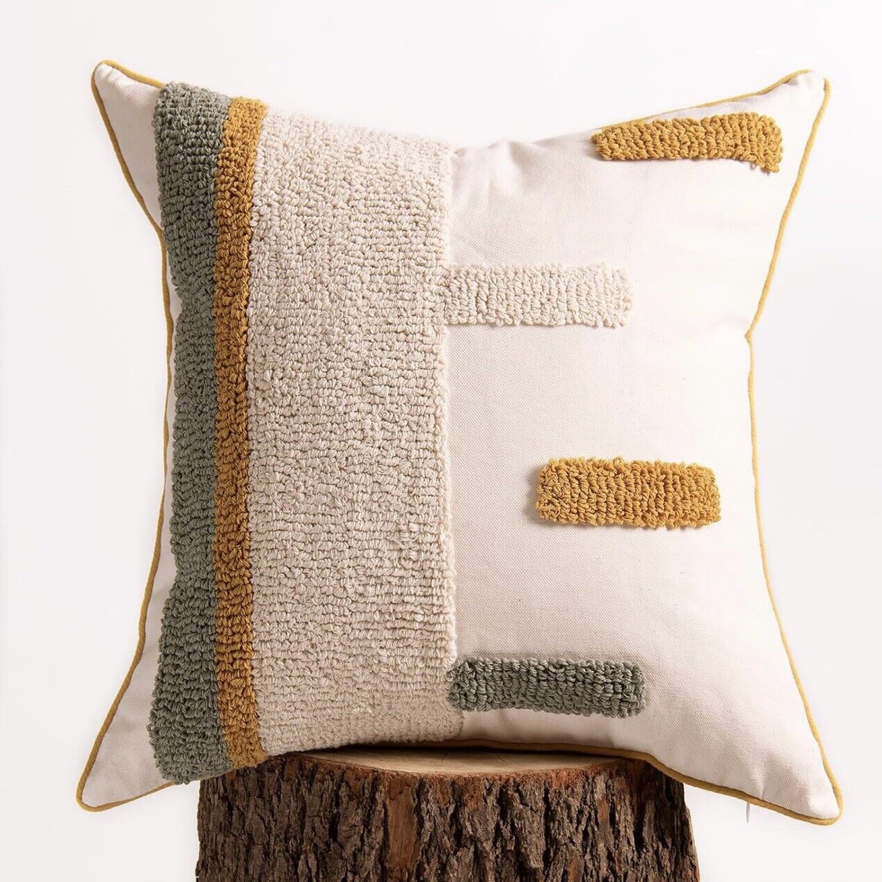 New Anthropologie Boho Abstract Tassel Throw Pillow Case Cover Sham - 18" x 18"