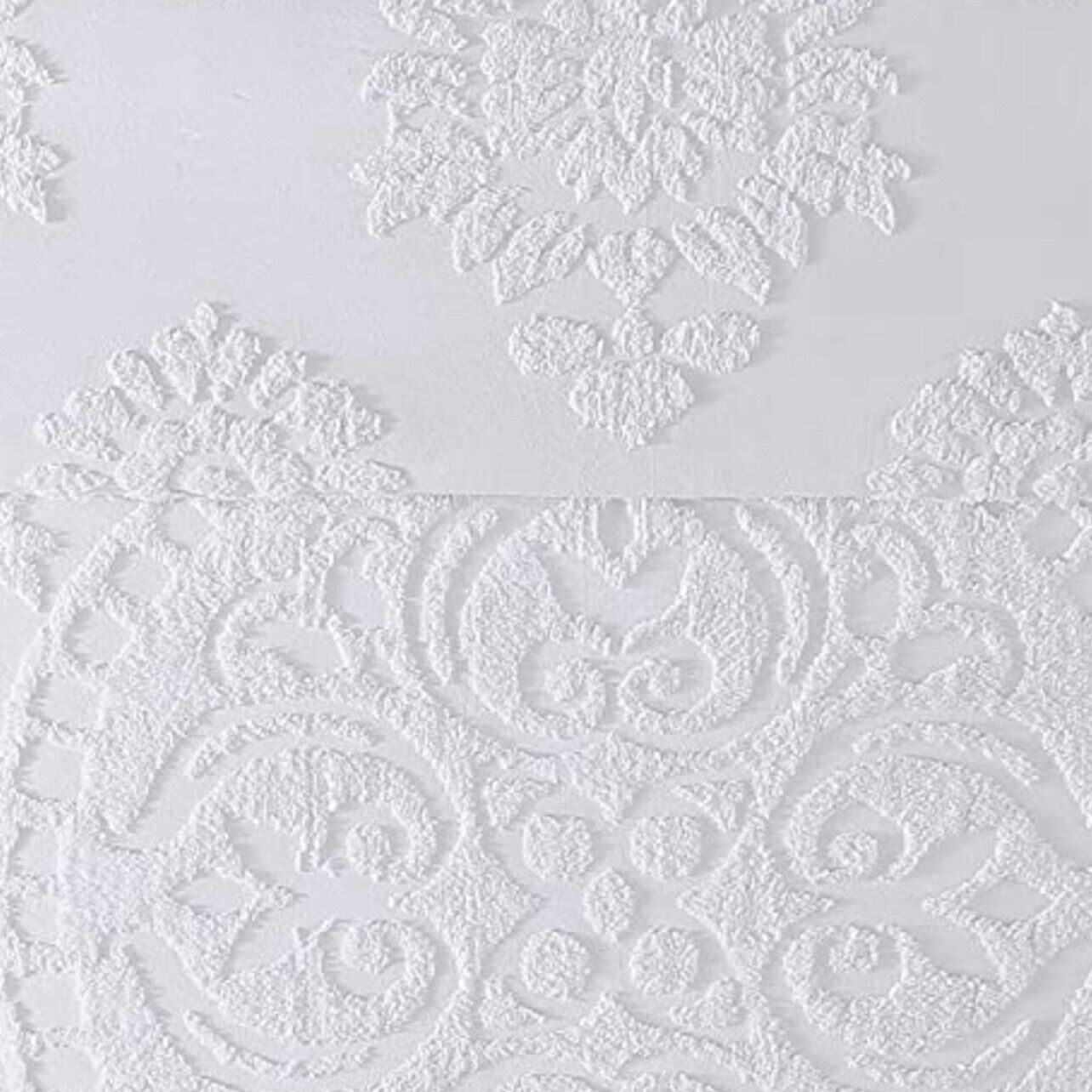 New Anthropologie White Queen King Damask Quilt Bedspread Blanket & Sham Set