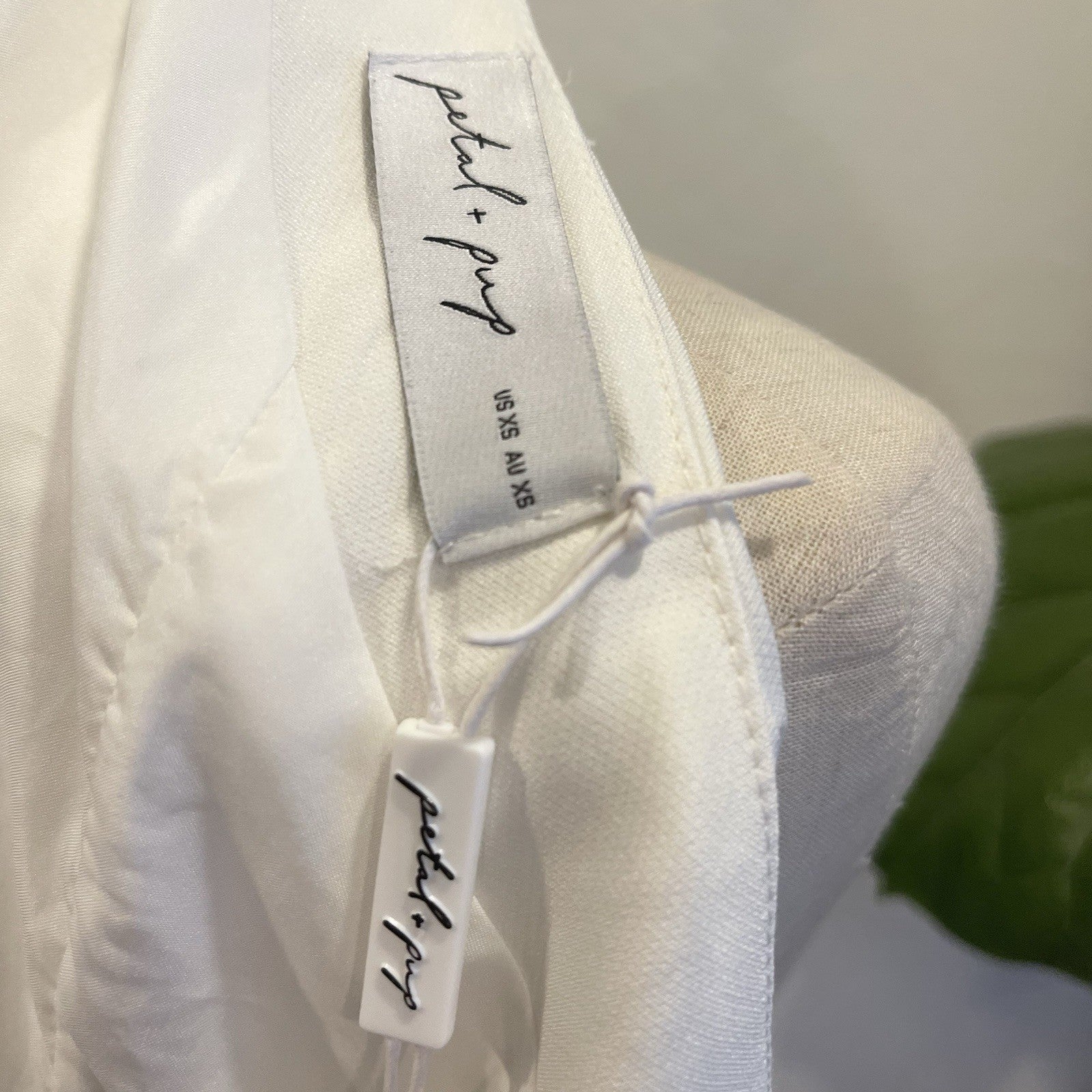 NEW Anthro / Petal & Pup White One Shoulder Midi Cocktail Dress Gown Small XS