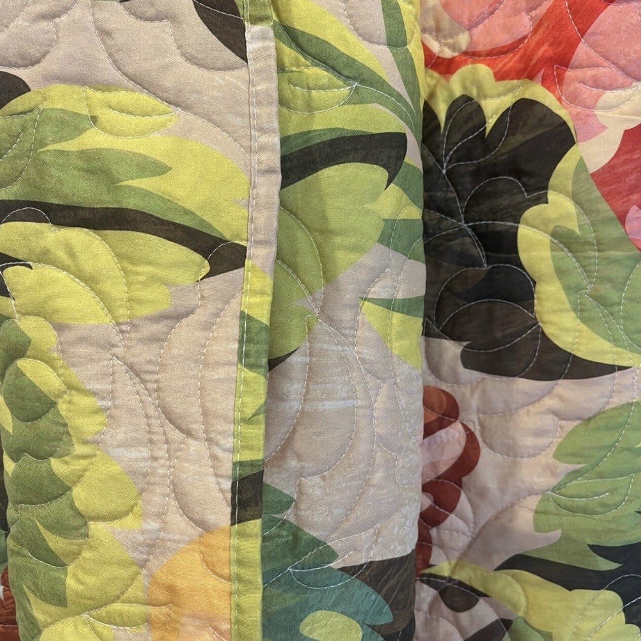 NEW Anthropologie Boho Red Floral Throw Blanket Bedspread Quilt - 50" x 60"