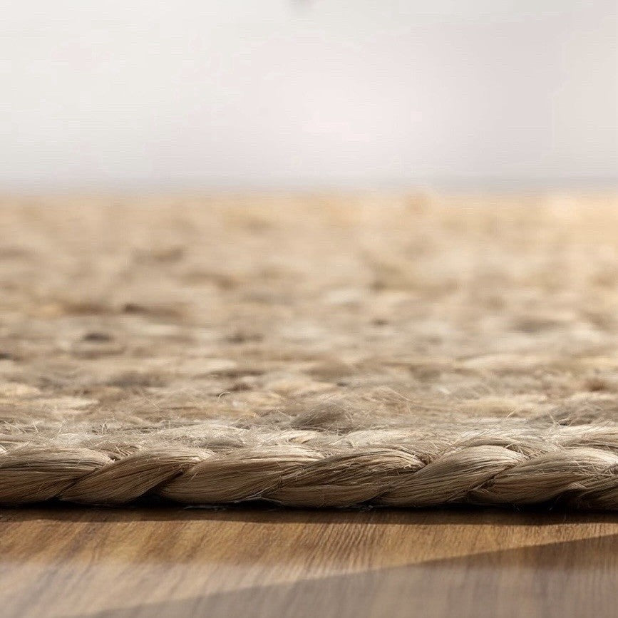 NEW West Elm XL Tan Boho Jute Woven Fiber Indoor Natural Area Rug Carpet 5' x 8'