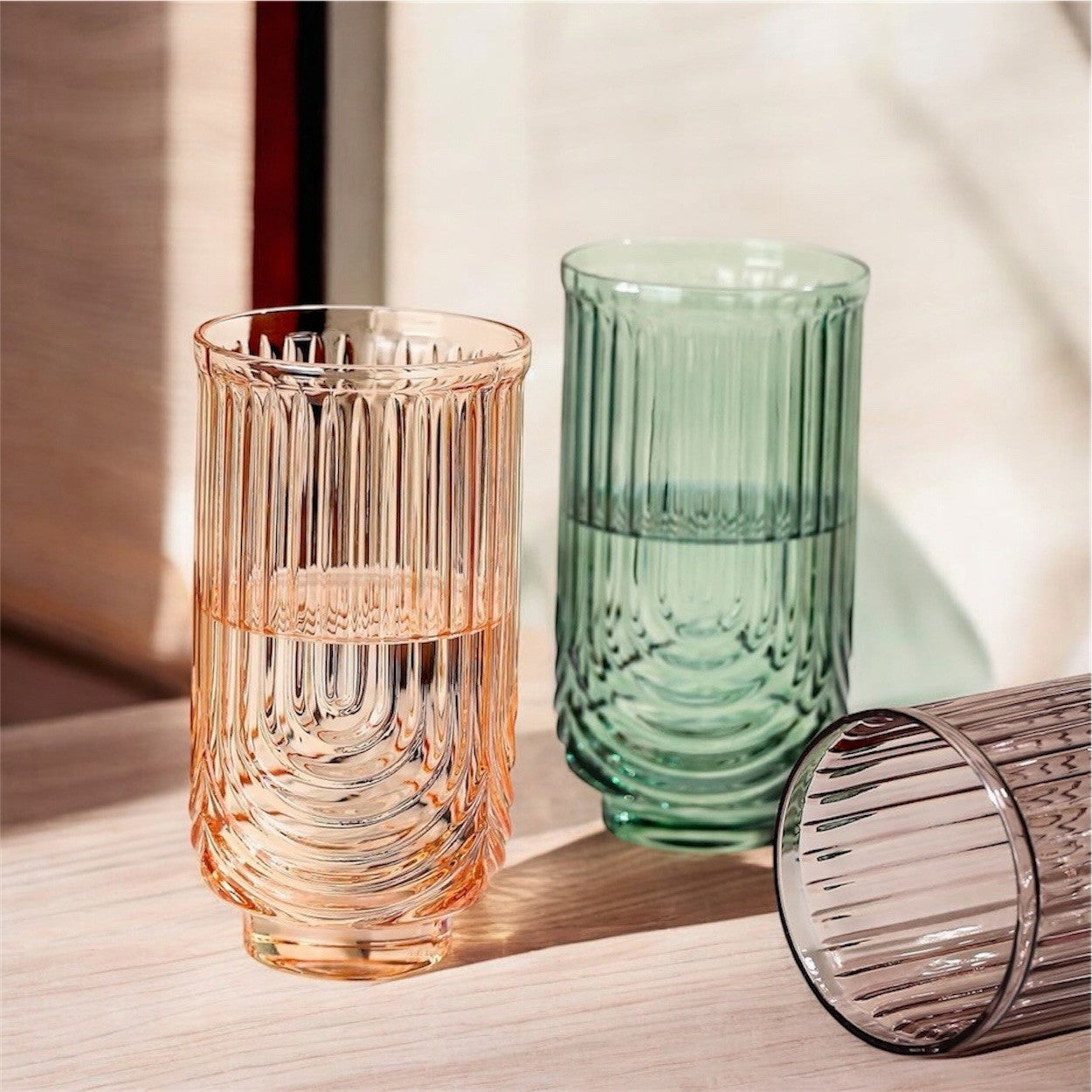 NEW West Elm (Set of 6) Colorful Stemless Wine Water Glasses Drinkware Bar Cups