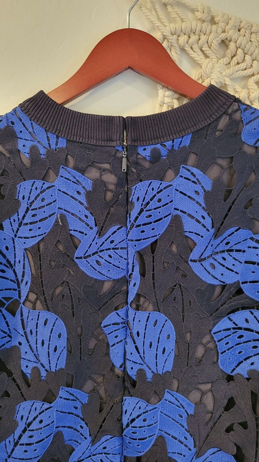 Jason Wu Blue Lace Floral Cutout Shirt Top Blouse | Retail $425 Size Large