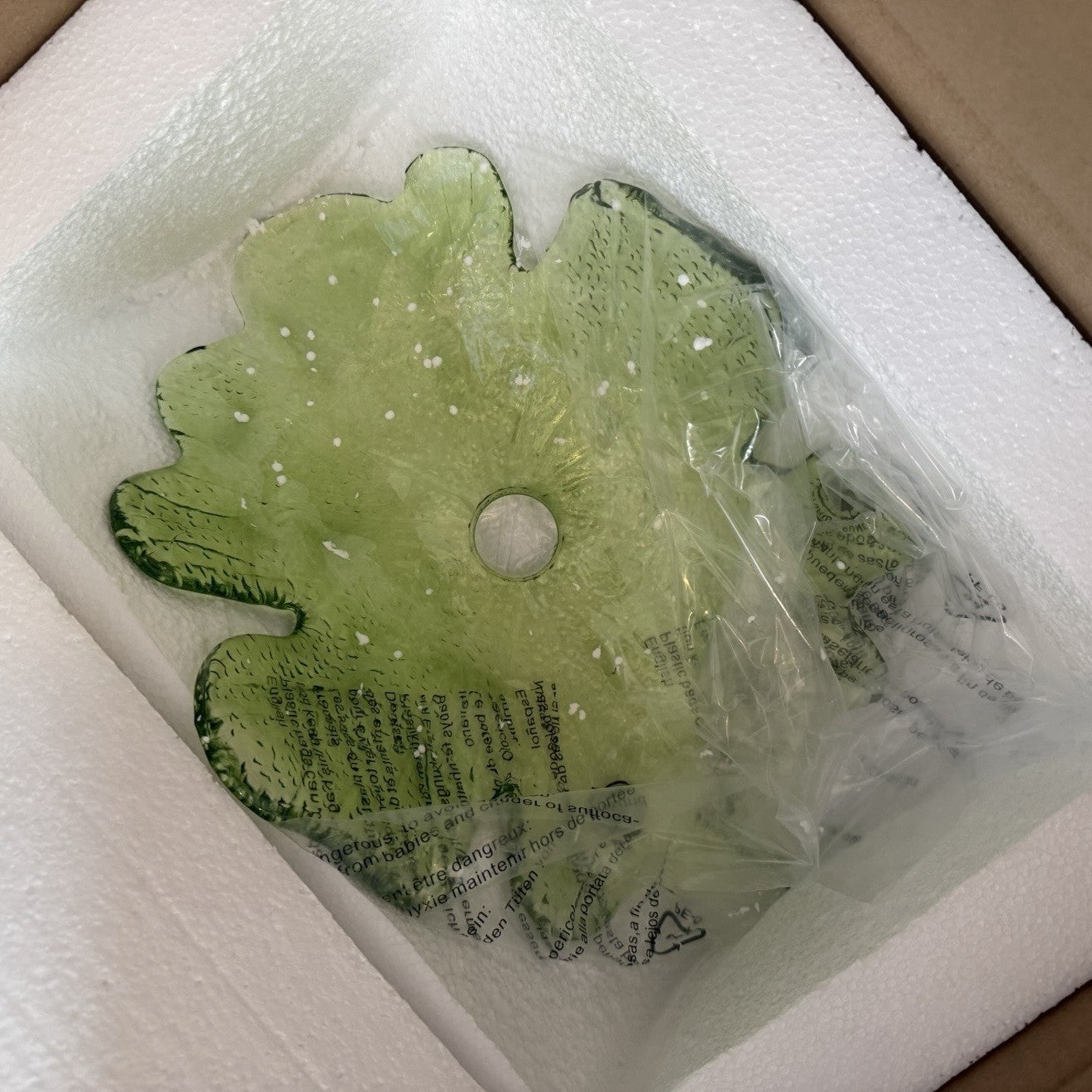 NEW Anthro Vintage Green Glass Hanging Retro Gold Floral Pendant Light Fixture