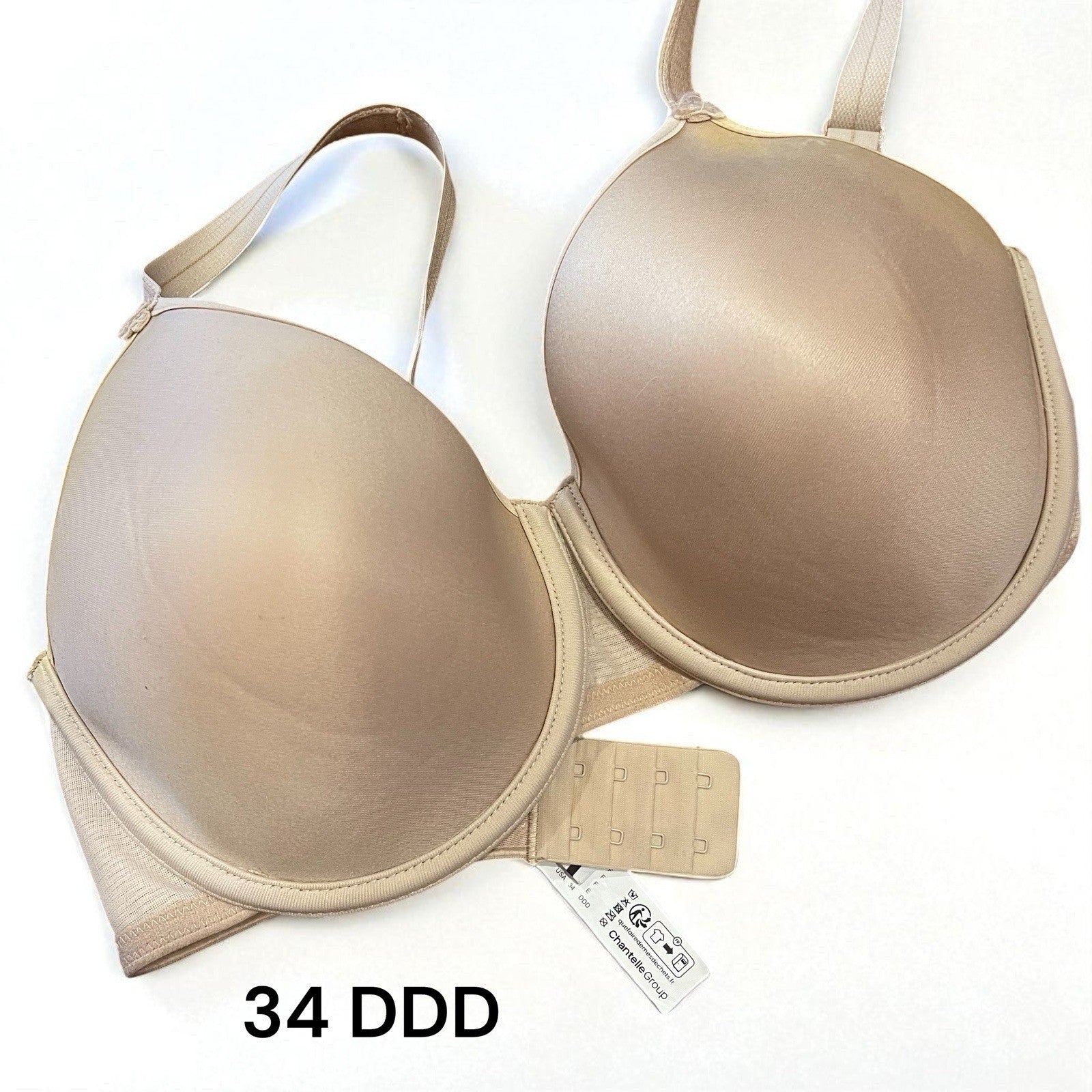 Chantelle Bra Bundle Set of 4 Nude Demi Underwire Brad Lot - Size 34DDD 36 DD